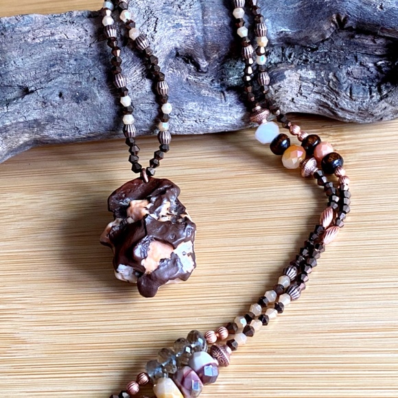 Gobi Desert Agate Multi Gemstone Necklace - Picture 5 of 9